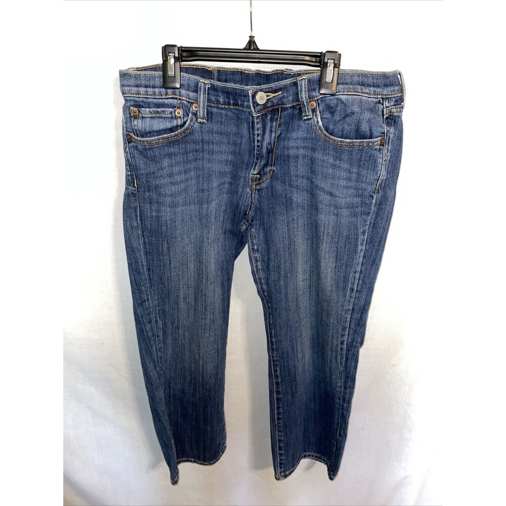 Lucky Brand Women’s Straight Leg Capris Sz 10 Blue Cowgirl Western Rodeo Rugged